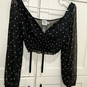 Amuse Society Black Floral Women's Top